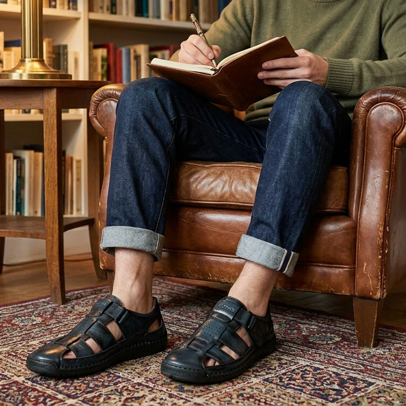 👞 50% RABATT! ✨ Herren Geschlossene Zehe Strandsandalen – Atmungsaktiv, gepolstert & mit Klettverschluss – Perfekt für Wanderungen, Wasseraktivitäten oder den täglichen Sommer-Komfort 🌊