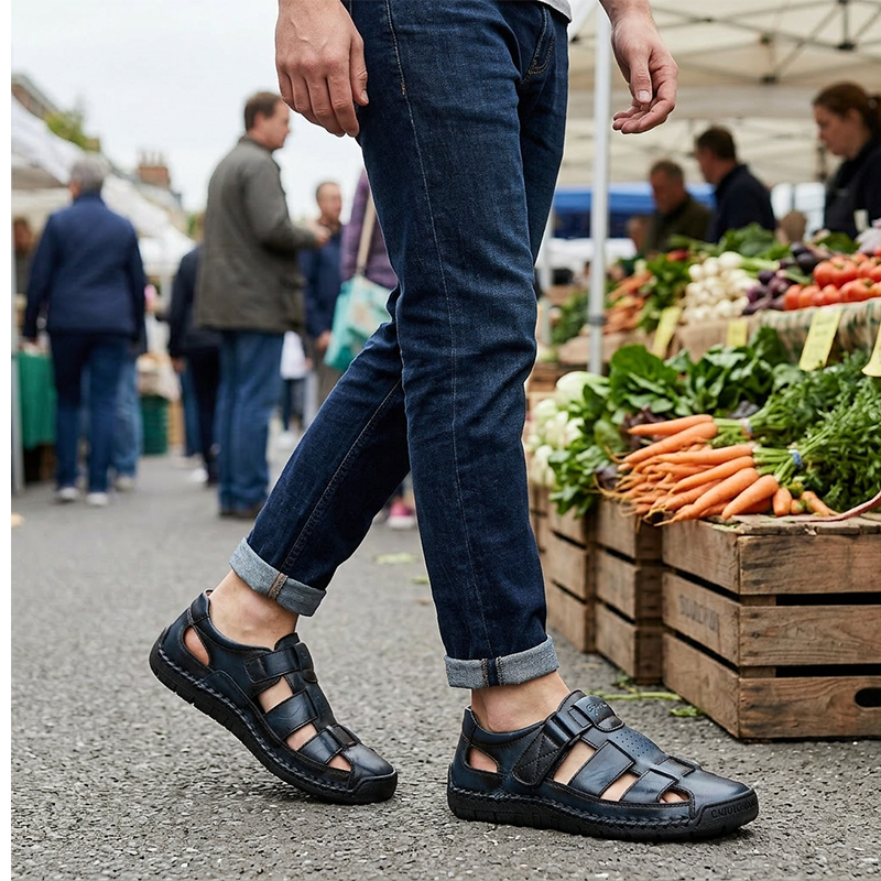 👞 50% RABATT! ✨ Herren Geschlossene Zehe Strandsandalen – Atmungsaktiv, gepolstert & mit Klettverschluss – Perfekt für Wanderungen, Wasseraktivitäten oder den täglichen Sommer-Komfort 🌊