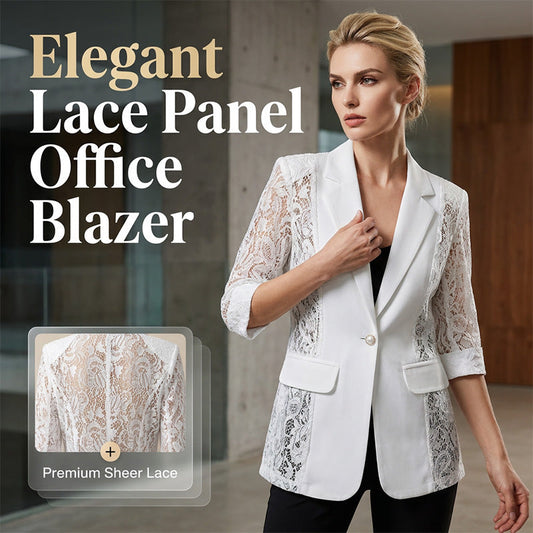 🌹 50 % RABATT JETZT! 🌹Weißer Spitzen-Blazer – Slim Fit, 3/4-Ärmel & Eleganz für Tag & Nacht – Leicht, luftig – perfekt für Hochzeiten, Büro oder besondere Abende 👑