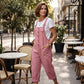 Unifarbener Overall mit geradem Bein und Taschen