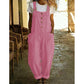 Unifarbener Overall mit geradem Bein und Taschen