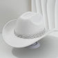 Damen Strass-Herz Cowboyhut Eleganter Französischer Jazz Fedora