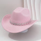Damen Strass-Herz Cowboyhut Eleganter Französischer Jazz Fedora