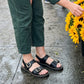 Damen-Sommer-Flatsandalen mit Doppelschnalle