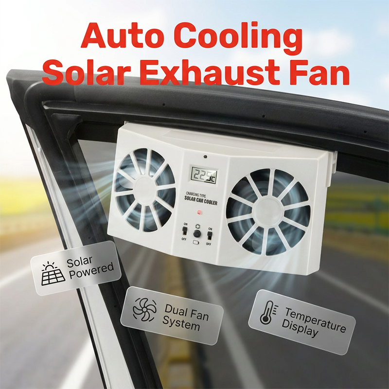 🔥50 % RABATT!!!🚗Solarbetriebener Auto-Abluftventilator – Doppel-Turbo-Belüftung & Temperaturanzeige☀️Gratis Lieferung – Jetzt sichern!!
