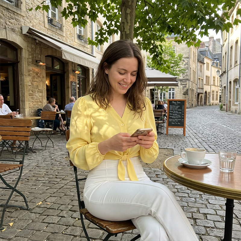 ✨🔥Elegantes Damenoberteil mit V-Ausschnitt und Bindegürtel