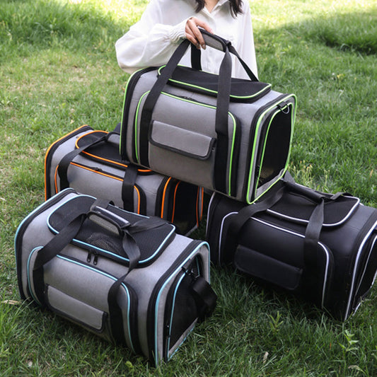 🐱 Faltbare & erweiterbare Haustiertasche – atmungsaktiv, großzügiger Innenraum, tragbar als Hand- & Schultertasche für kleine Hunde & Katzen 👜🐾