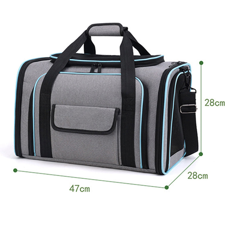 🐱 Faltbare & erweiterbare Haustiertasche – atmungsaktiv, großzügiger Innenraum, tragbar als Hand- & Schultertasche für kleine Hunde & Katzen 👜🐾