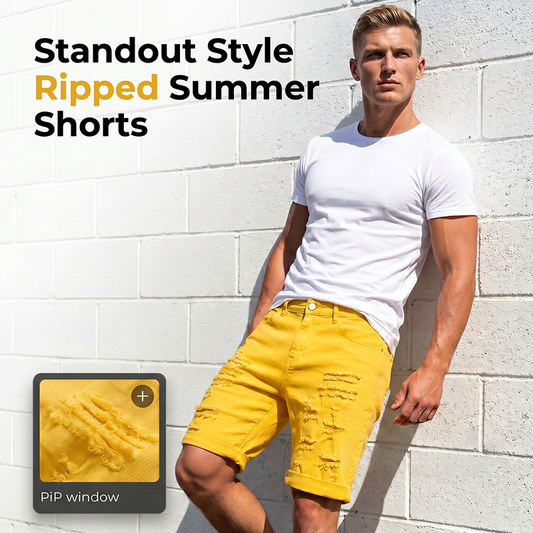 🩳 50% RABATT! 🔥 Herren lässige Sommer Destroyed Shorts – Zerrissene Optik & bequeme Passform – Ideal für Streetstyle, Urlaub oder warme Tage – atmungsaktiv und stylish 🌞✨