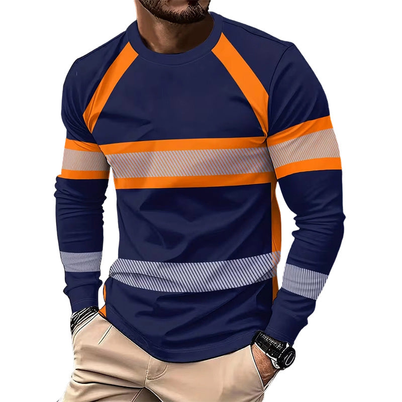 👕 ZEITLICH BEGRENZT 50% RABATT! ✨ Modisches Langarm-T-Shirt mit Rundausschnitt & kontrastierendem Colorblock – Casual Freizeit Top🍂