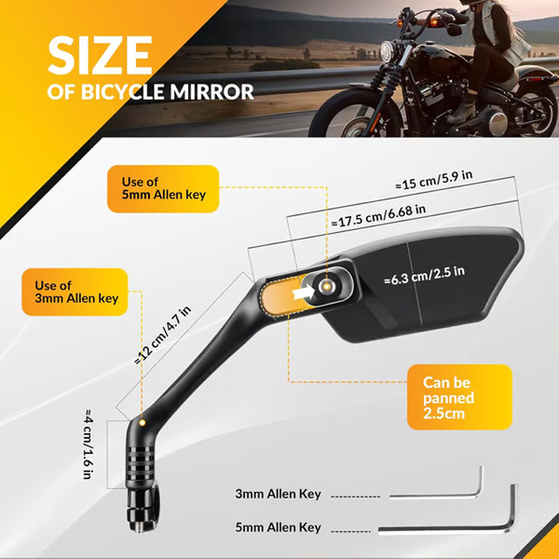 🚲 50% RABATT! 🛡️ Weitwinkel‑Rückspiegel – Bruchsicher, vibrationsarm & werkzeugfrei – Passt 16–31,8 mm ✨