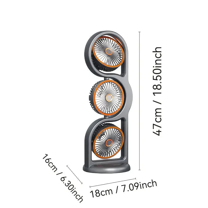 🌬️✨ NEU 2026! 50% RABATT! 🌀 Dreikopf-Lüfter mit unabhängig einstellbaren Köpfen – verteilt Luft gleichmäßig im Raum, leise & sparsam, ideal für Arbeitszimmer, Camping & den Außenbereich 🏕️