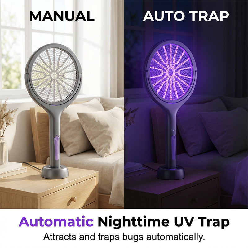 🔥【Limitierte Auflage – 50 % Rabatt】✨Mosquito Zapper – Elektrischer 2-in-1-Mückenklatscher, wiederaufladbarer USB-Insektenklatscher mit 3000 V und drehbarem Kopf, elektrischer Mückenschutz für Haus/Balkon/Garten/Camping