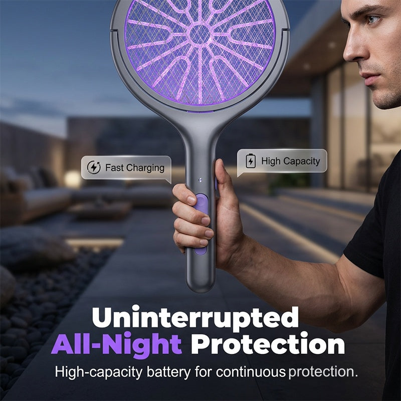 🔥【Limitierte Auflage – 50 % Rabatt】✨Mosquito Zapper – Elektrischer 2-in-1-Mückenklatscher, wiederaufladbarer USB-Insektenklatscher mit 3000 V und drehbarem Kopf, elektrischer Mückenschutz für Haus/Balkon/Garten/Camping