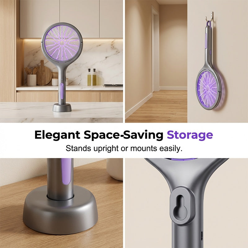 🔥【Limitierte Auflage – 50 % Rabatt】✨Mosquito Zapper – Elektrischer 2-in-1-Mückenklatscher, wiederaufladbarer USB-Insektenklatscher mit 3000 V und drehbarem Kopf, elektrischer Mückenschutz für Haus/Balkon/Garten/Camping