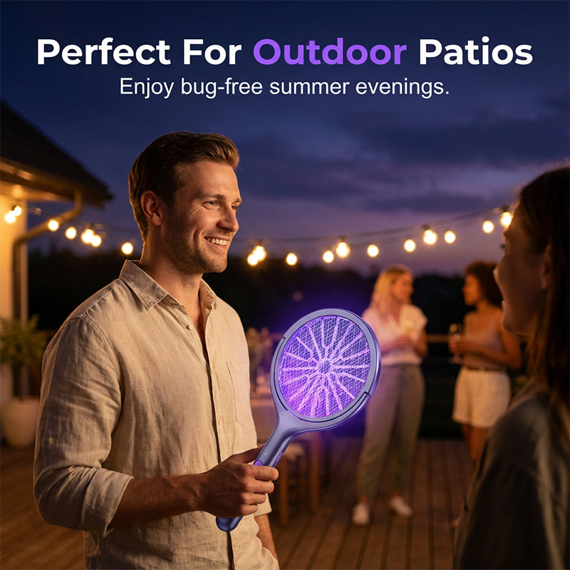 🔥【Limitierte Auflage – 50 % Rabatt】✨Mosquito Zapper – Elektrischer 2-in-1-Mückenklatscher, wiederaufladbarer USB-Insektenklatscher mit 3000 V und drehbarem Kopf, elektrischer Mückenschutz für Haus/Balkon/Garten/Camping