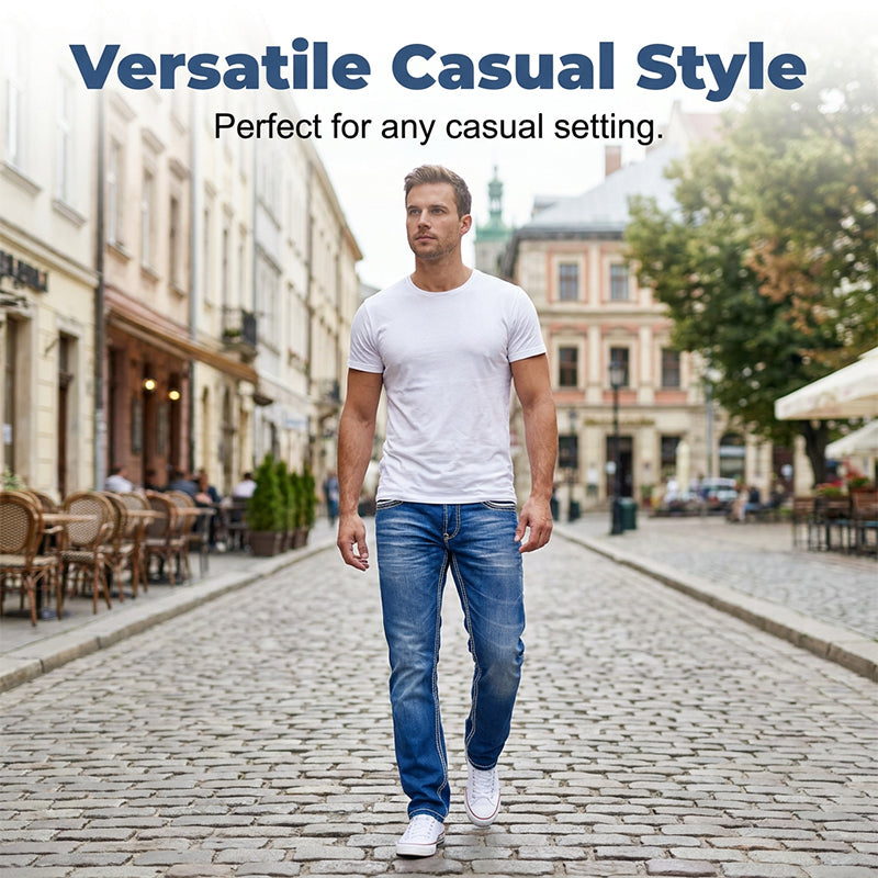 👖 AUSSERGEWÖHNLICHE AKTION 50% RABATT! ⏰ Herren Jeans mit Doppelnaht & Hoher Elastizität – Moderner Schnitt & Komfort – Strapazierfähiger Stretch-Stoff – Ideal für den Alltag oder Reisen – Zeitloser & Schlanker Look ✨🔥🛒