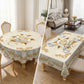 🛍️Elegantes Tischdecken-Set mit Rose & goldgeprägtem Muster – wasserdicht, ölbeständig & stilvoll – ideal für Esstisch, Couchtisch & Wohnzimmer 🌹