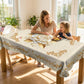 🛍️Elegantes Tischdecken-Set mit Rose & goldgeprägtem Muster – wasserdicht, ölbeständig & stilvoll – ideal für Esstisch, Couchtisch & Wohnzimmer 🌹