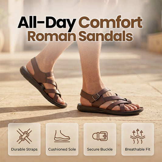 【⏰Begrenztes Angebot – 50 % Rabatt!】Herren Römersandalen Sommer Lässig Weiche Sohle Strandschuhe