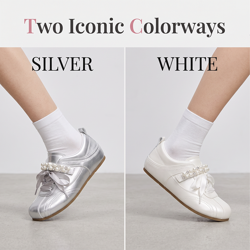 👟 50% RABATT! ✨ Damen Retro Trainer mit Perlen & Schleifenband – Stylisches Design, bequeme Sohle & einzigartige Verzierung – Perfekt für den täglichen Look & besondere Anlässe 🌸