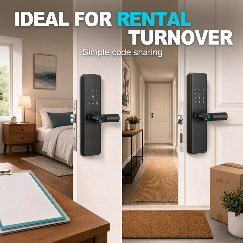 🛍️ 50 % Rabatt – Intelligentes Türschloss mit Fingerabdruck & Code – einfache Montage ohne Bohrwechsel – ideal für Mietwohnungen, Apartments & Hotels 🔑