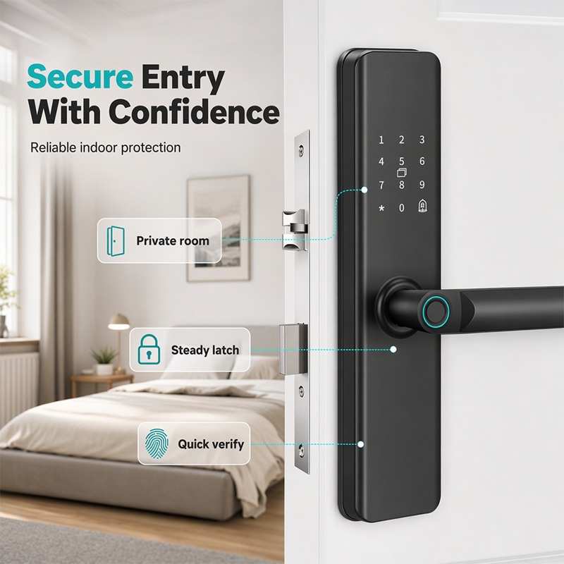🛍️ 50 % Rabatt – Intelligentes Türschloss mit Fingerabdruck & Code – einfache Montage ohne Bohrwechsel – ideal für Mietwohnungen, Apartments & Hotels 🔑