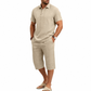 🛍️ 50 % Rabatt – 2-teiliges Freizeit-Set für Herren – Leinen-Poloshirt mit Kurzarm & 7/8-Hose, atmungsaktiv & leicht für Strand & Alltag ☀️