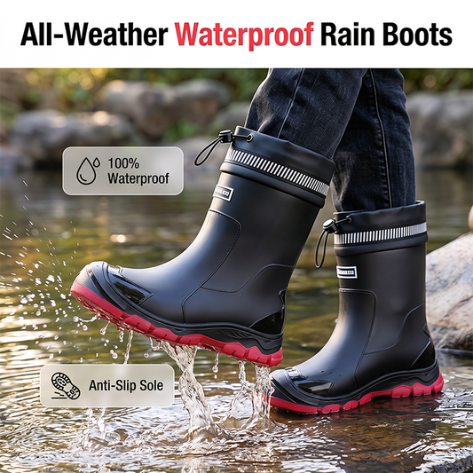 👢 50% RABATT! 🌧️ Unisex Halbschaft Wasserdichte Regenstiefel – 100% wasserdicht, rutschfeste Sohle & bequemer Halt – Perfekt für Regentage & Outdoor-Aktivitäten ☂️