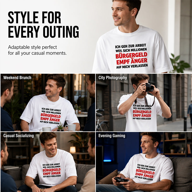 👕 50% RABATT! 😄 Herren Casual Rundhals-Shirt mit lustigem Slogan – Weiche Baumwolle, witziger Print & bequeme Passform – Perfekt für entspannte Tage & gute Laune ✨