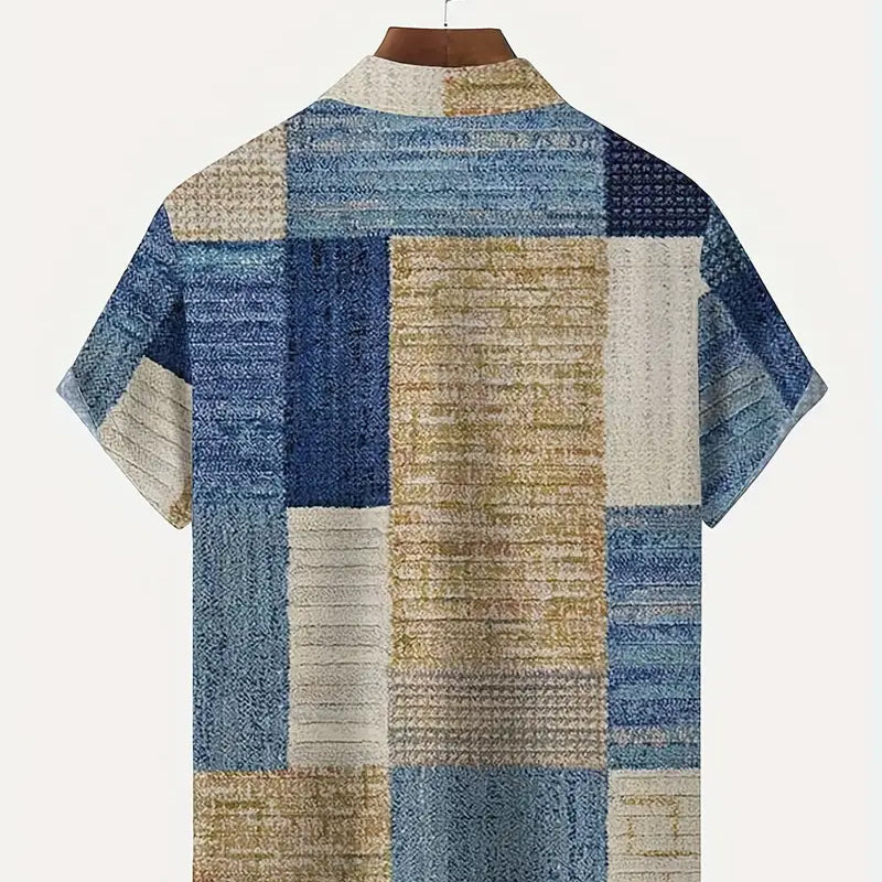 👔🌿 50% RABATT! Herren Kontrast-Muster Hemd – Lässiges Freizeithemd für Alltag & warme Tage – Modern, bequem & vielseitig ✨