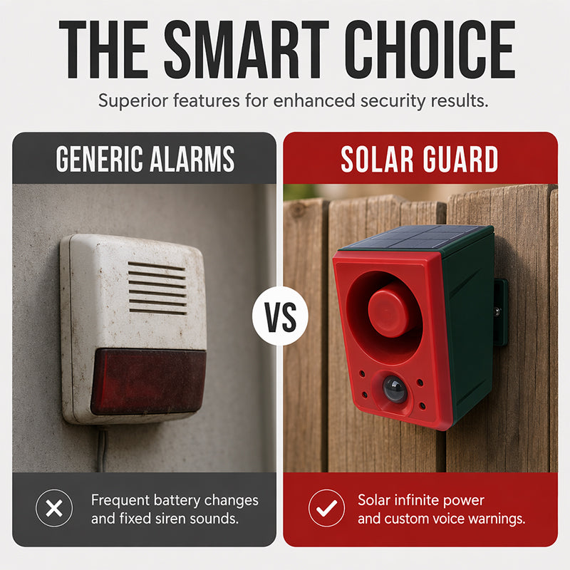 🏠 50 % Rabatt – Solar-PIR-Alarm mit Licht & Sirene – wasserdicht, fernbedienbar & vielseitig – für Garten, Hof & Tierabwehr 🚨