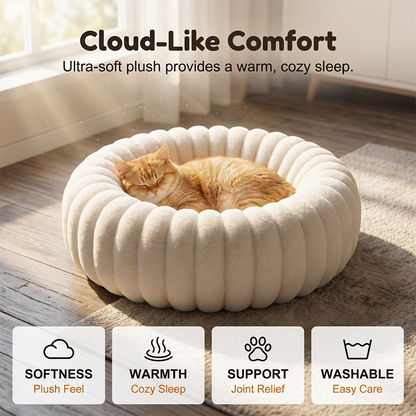 🐱50% RABATT💤 Ultraweicher runder Beruhigungskorb für Katzen und Hunde – Erhöhter Rand, gemütliches Nest für erholsame Nickerchen 🐶☁️