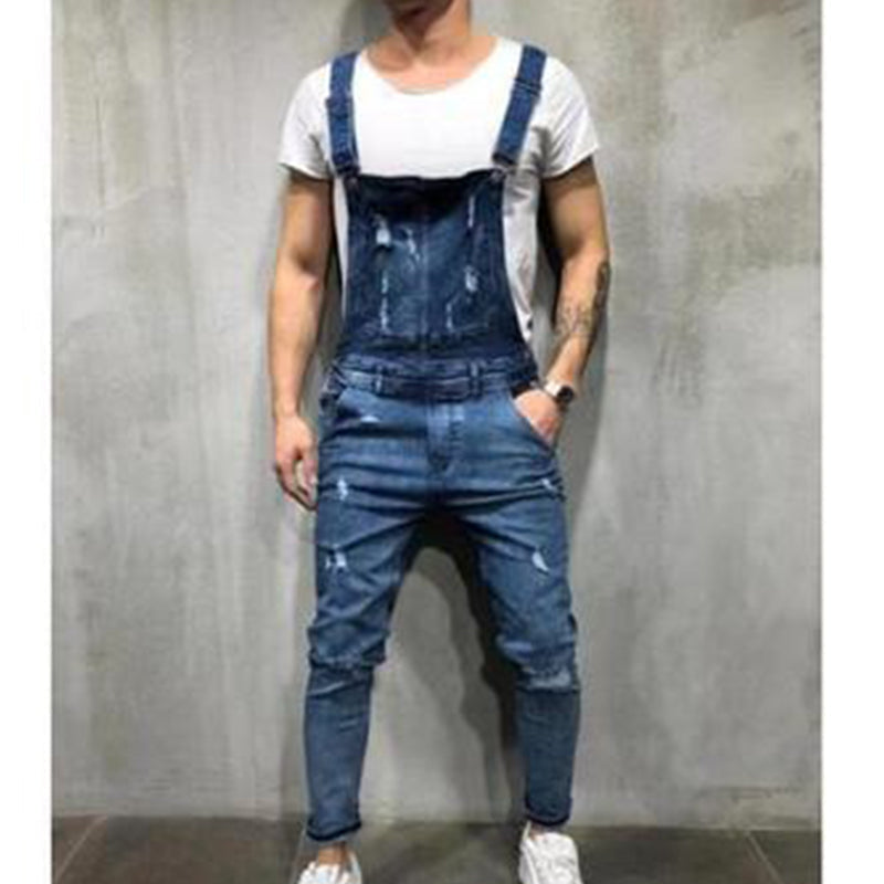 🛍️ 50 % Rabatt – Herren-Denimoverall mit Used-Optik – lässiger Schnitt, verstellbare Träger & robuster Denim – für den urbanen Alltag 👖