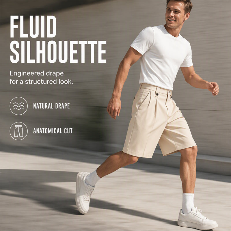 ⌛Zeitlich begrenztes Angebot – Lässige Herren-Shorts mit weitem Bein im Anzugstil