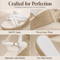 👡 -50% ! 🌴 Damen Keilabsatz-Sandalen Geflochten Knöchelriemen Offene Zehen – PU – Stabile Plateform & Beinverlängerung für Boho Sommer-Look ☀️