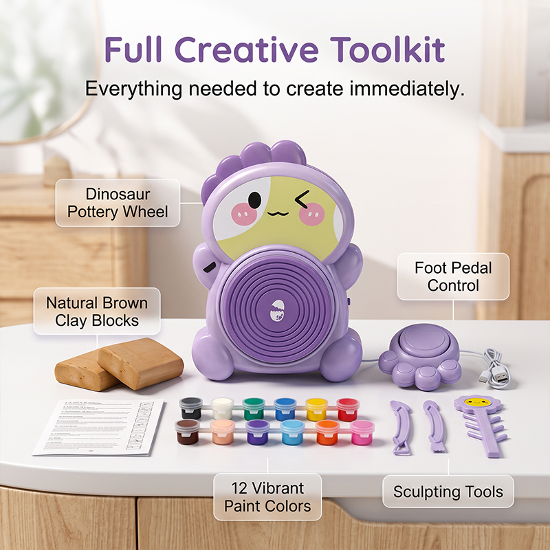⏳Zeitlich begrenztes Angebot⏳ 🏺 Kinder Elektrische Töpferscheibe DIY Set – Einfache Bedienung, kreatives Erlebnis & sicher – Perfekt zum Modellieren und Gestalten mit Ton 👧