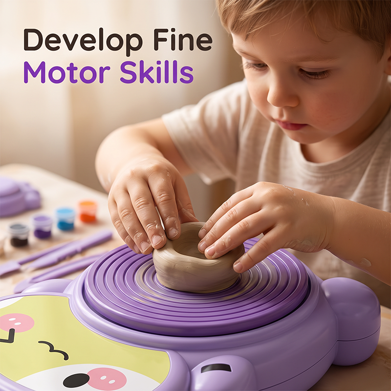 ⏳Zeitlich begrenztes Angebot⏳ 🏺 Kinder Elektrische Töpferscheibe DIY Set – Einfache Bedienung, kreatives Erlebnis & sicher – Perfekt zum Modellieren und Gestalten mit Ton 👧