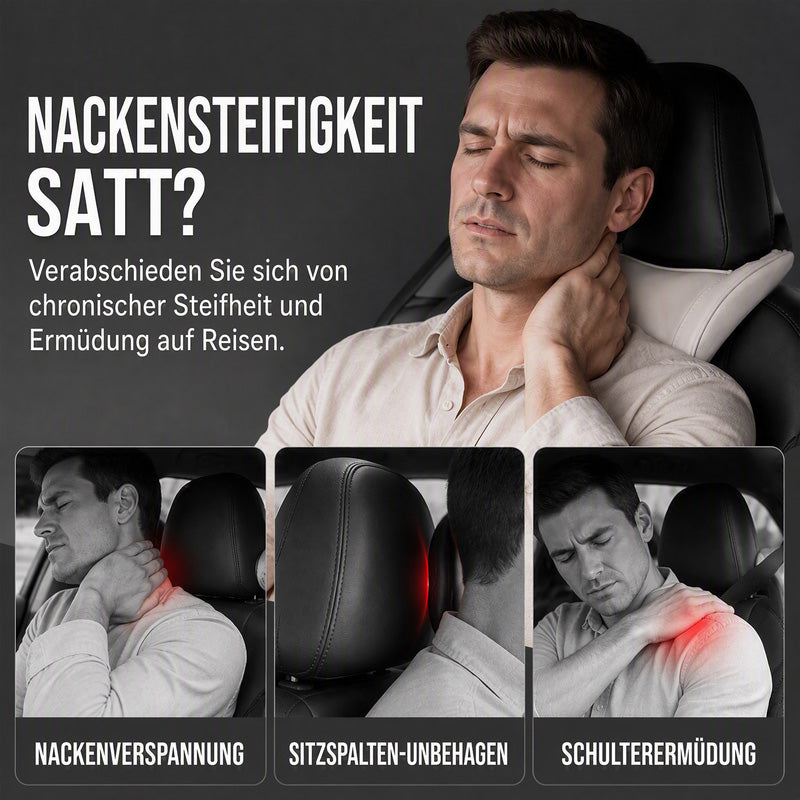 🚗💤 Müdigkeit am Steuer vorbeugen! Universelles Memory-Schaum Kopf- und Nackenstützkissen fürs Auto – ergonomische Unterstützung für entspanntes Fahren auf langen Strecken.
