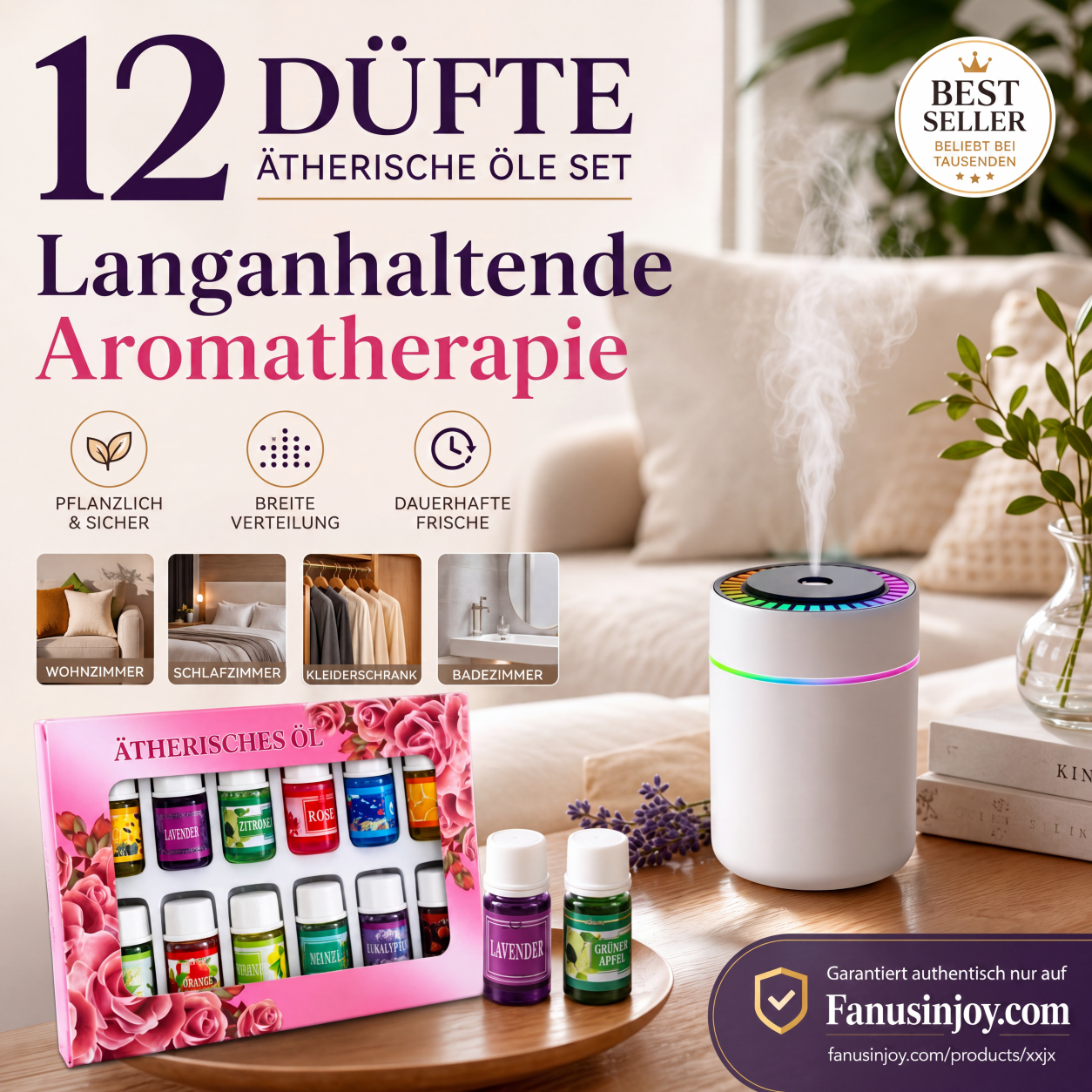 【🔥Limitiertes Angebot – 50 % Rabatt! 】🎁🌺Der frische Duft hebt Ihre Stimmung! 🌷12er-Set wasserlösliche ätherische Öle