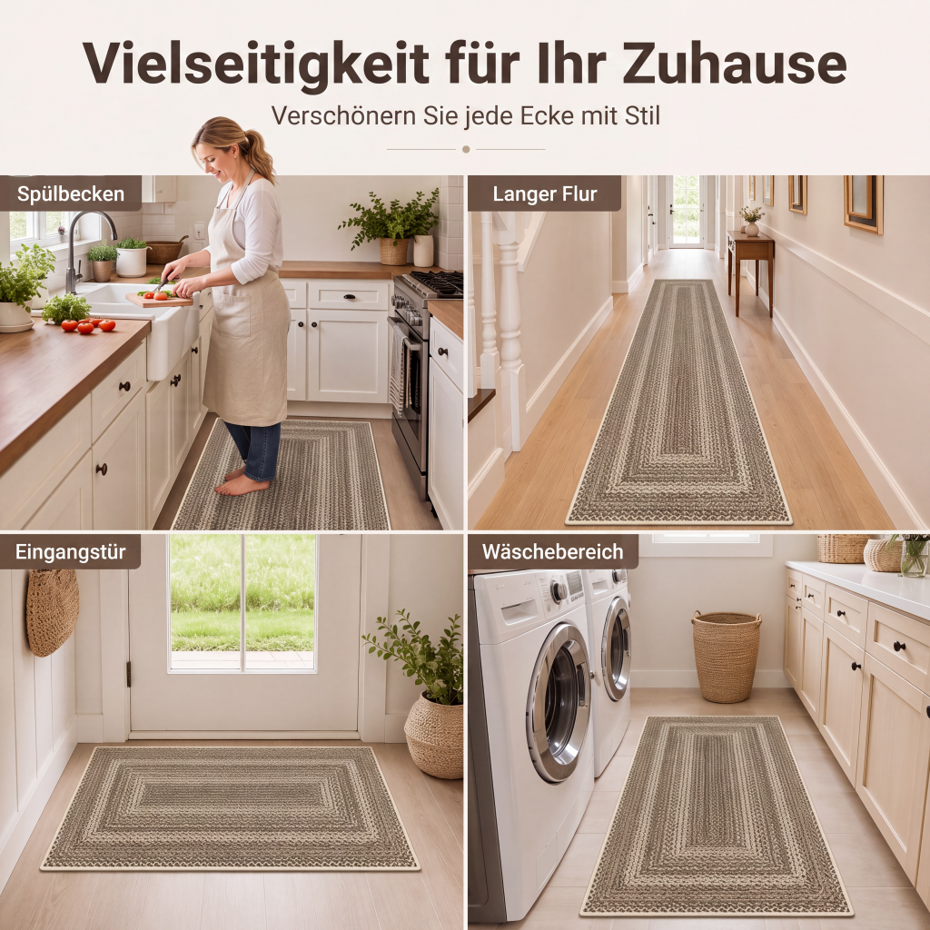 🏡🔥50% RABATT!☁️ Eleganter gewebter Läuferteppich, strapazierfähig & weich🌿