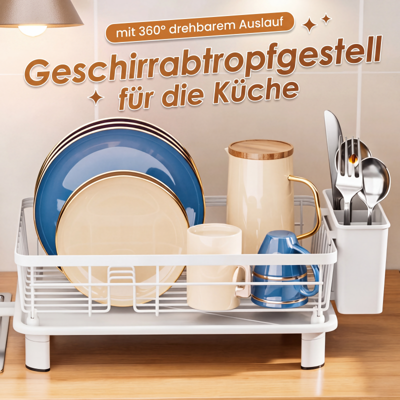 ✨50% Rabatt✨🔥Solange der Vorrat reicht 🎉Küchengeschirr-Abtropfgestell mit 360° drehbarem Ausguss