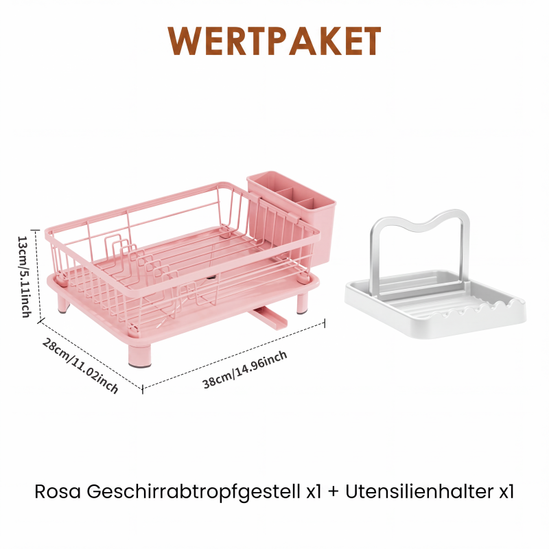 ✨50% Rabatt✨🔥Solange der Vorrat reicht 🎉Küchengeschirr-Abtropfgestell mit 360° drehbarem Ausguss