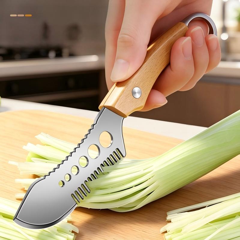🎉 Sale 2026 – Über 16.000 verkauft! 🥬 Multifunktionales Gemüseschneidemesser – Kammklinge für perfekte Julienne-Streifen, Fischentschupper & Kräuterstripper – Ein Messer, drei Funktionen! ✨
