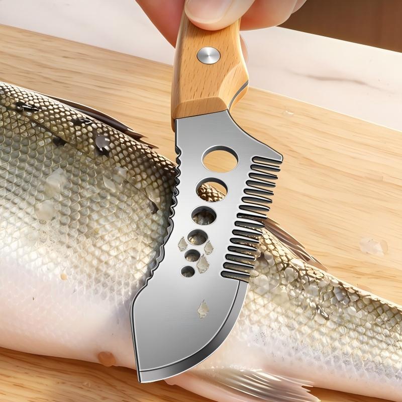 🎉 Sale 2026 – Über 16.000 verkauft! 🥬 Multifunktionales Gemüseschneidemesser – Kammklinge für perfekte Julienne-Streifen, Fischentschupper & Kräuterstripper – Ein Messer, drei Funktionen! ✨