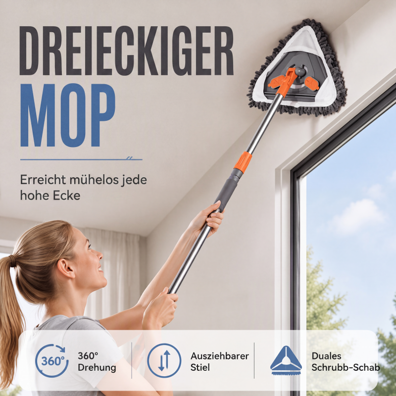 📢📢50% RABATT NU!! ⏰Dreieckiger Reinigungsmop mit ausziehbarer Stange