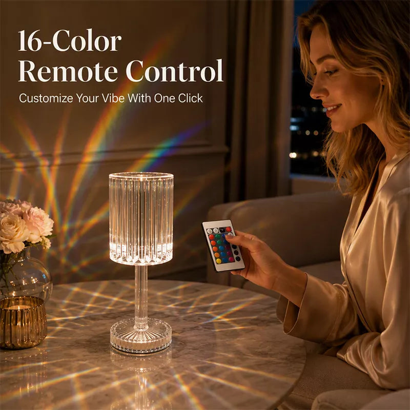 💡50 % RABATT⏰ Acryl‑Tischlampe in Kristallrosa, Touch‑Steuerung mit weichem Licht – elegante Dekoration für Schlaf‑ & Wohnzimmer✨