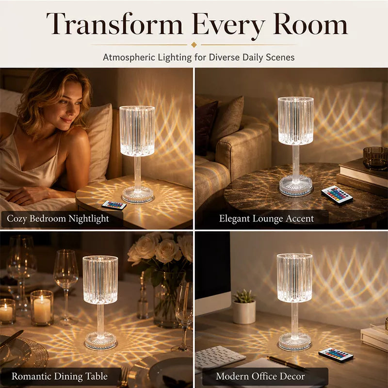 💡50 % RABATT⏰ Acryl‑Tischlampe in Kristallrosa, Touch‑Steuerung mit weichem Licht – elegante Dekoration für Schlaf‑ & Wohnzimmer✨
