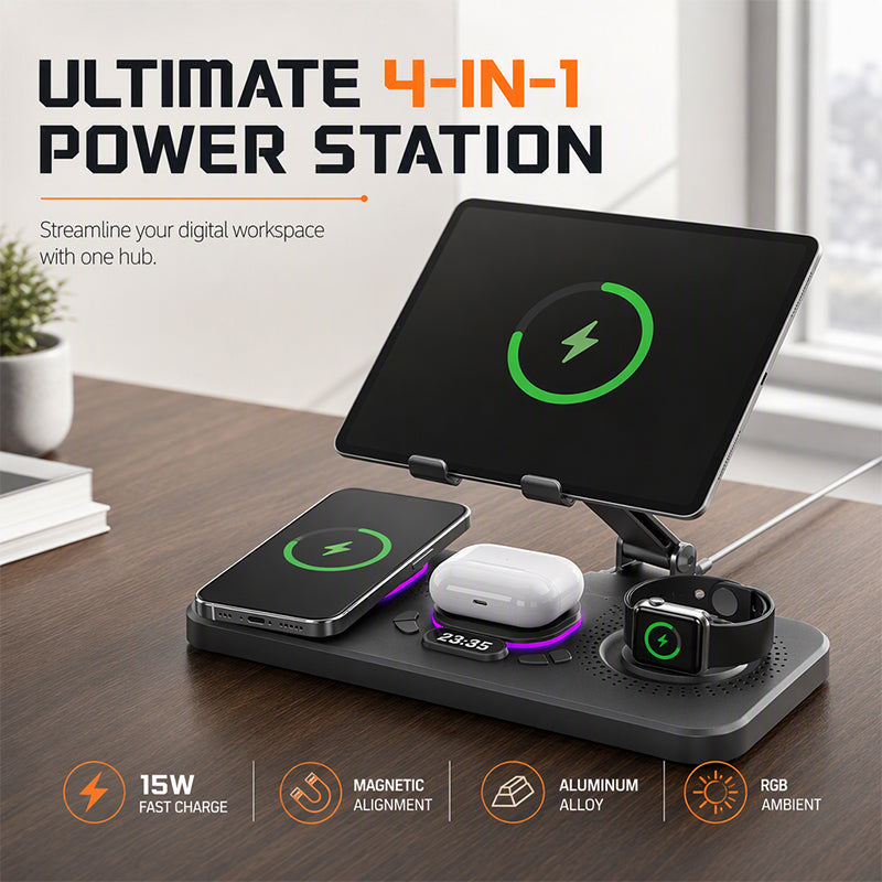 ⚡📱4-in-1 Magnetische Kabellose Ladestation