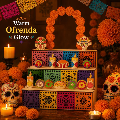 Día de los Muertos Holz-Ofrenda-Regal mit 3 Etagen
